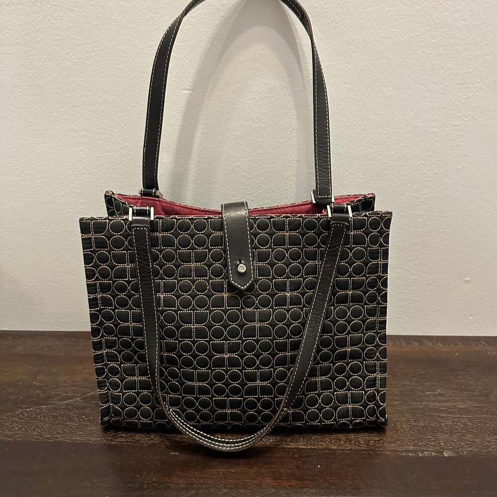 Kate Spade New York Vintage Black Quilted Monogram Shoulder/Handbag
